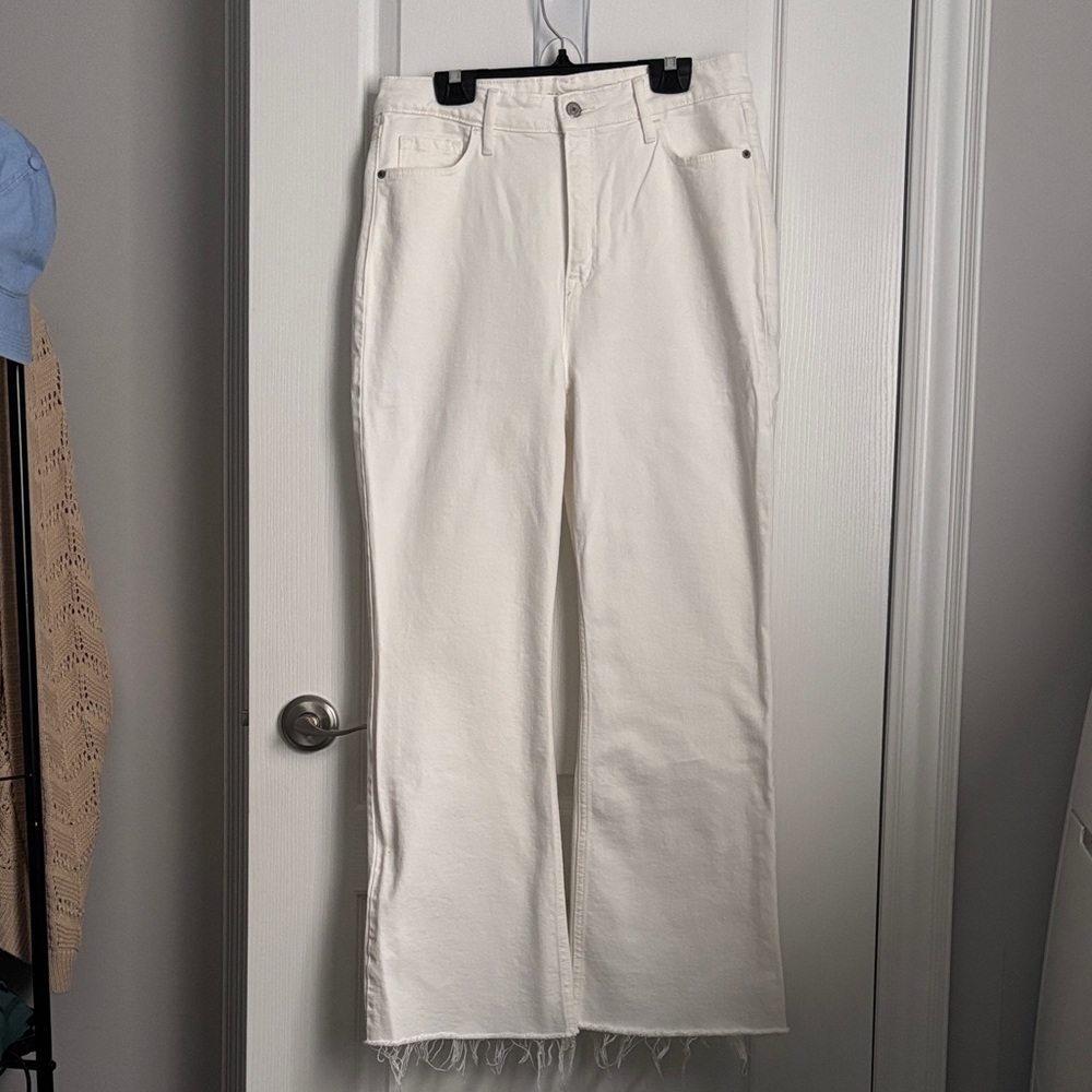 High Rise Flare White Jeans